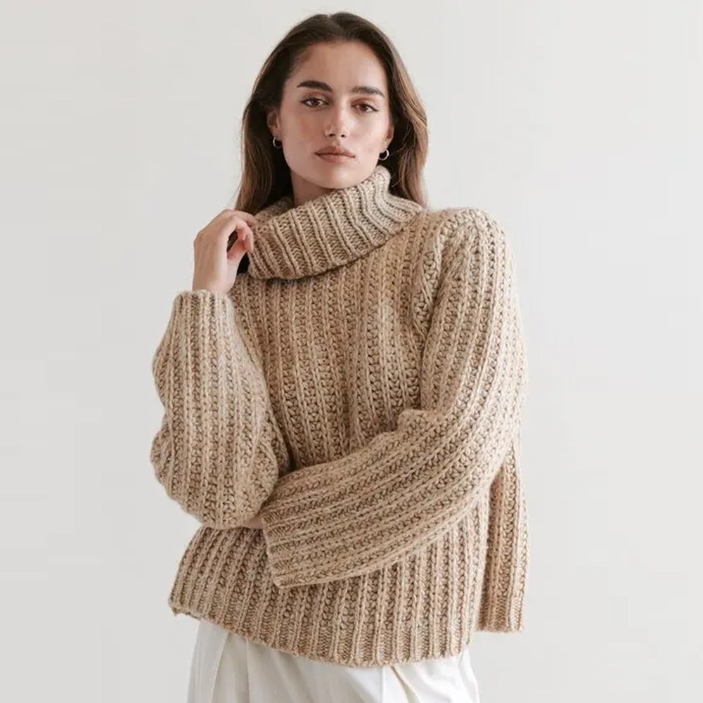 Jenni Kayne - Hudson Turtleneck - Camel Marl